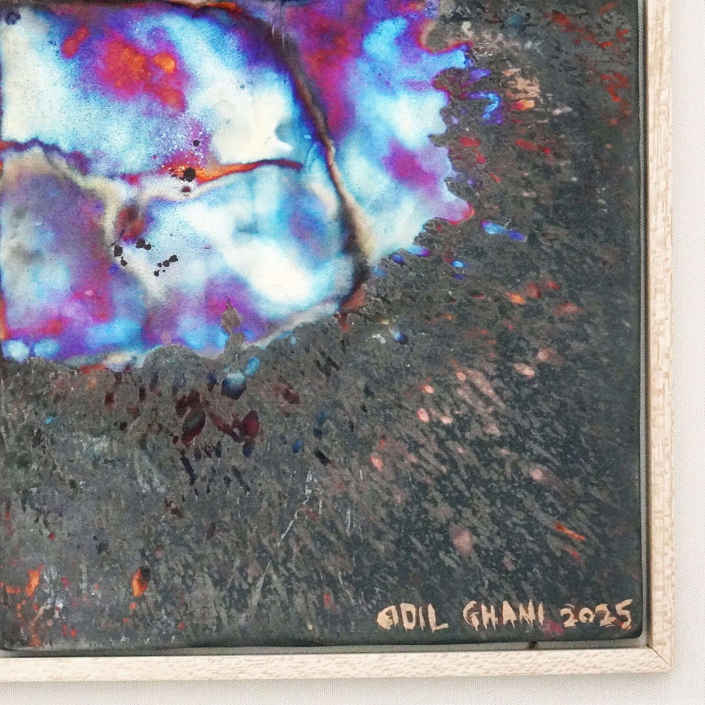 Kaiga 6 - 2' x 3' framed raku ceramic wall art - RAAQUU Serial No. 2400016