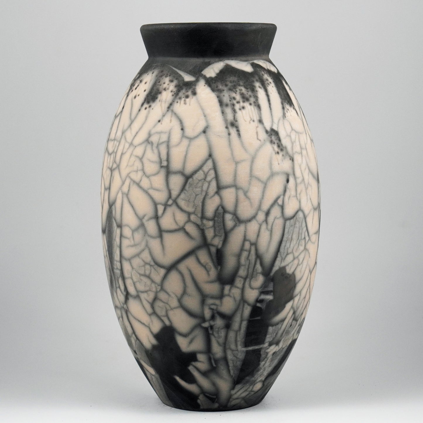 Pre-Order RAAQUU Large Oval Art Series Ceramic Vase - Raku Pottery