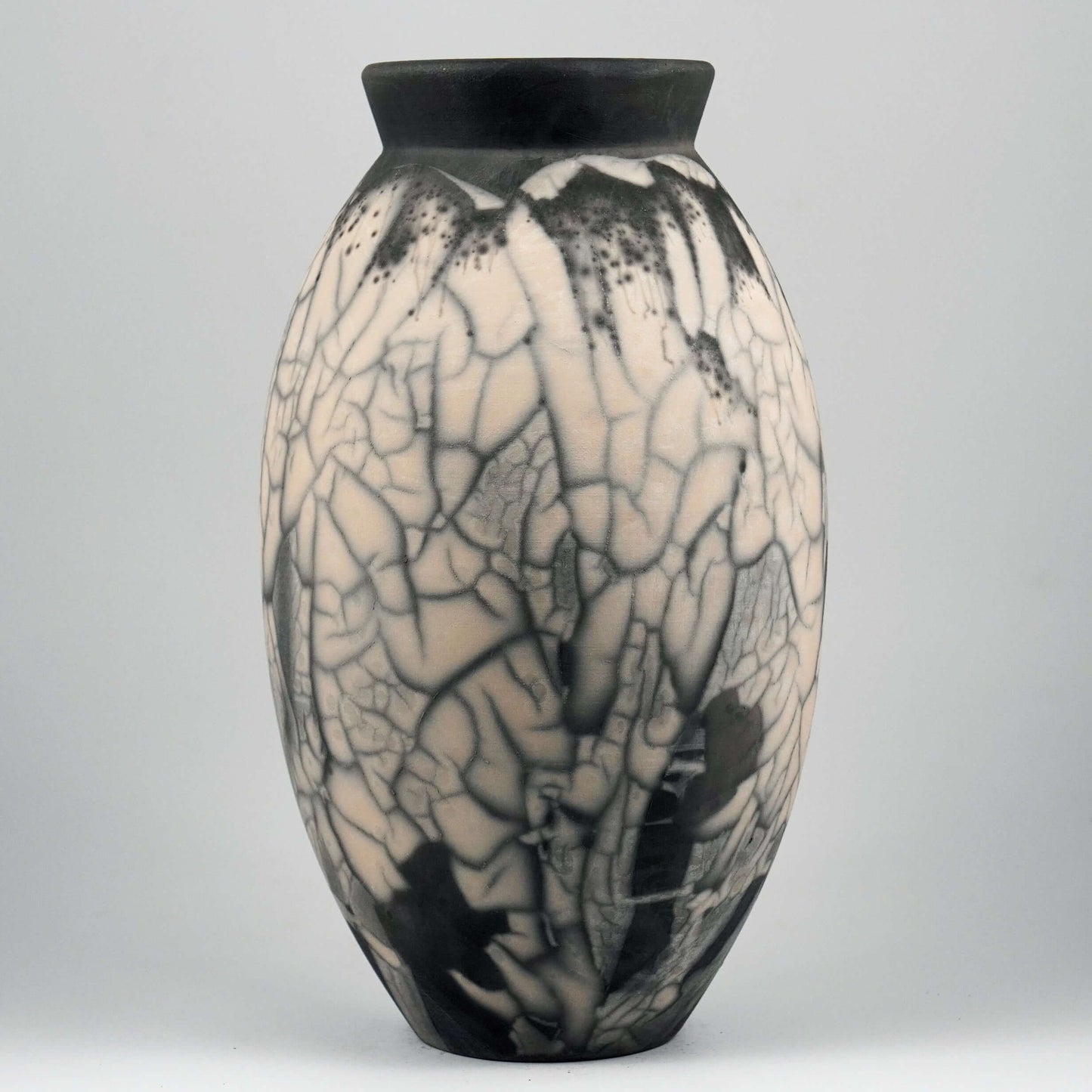 Pre-Order RAAQUU Large Oval Art Series Ceramic Vase - Raku Pottery