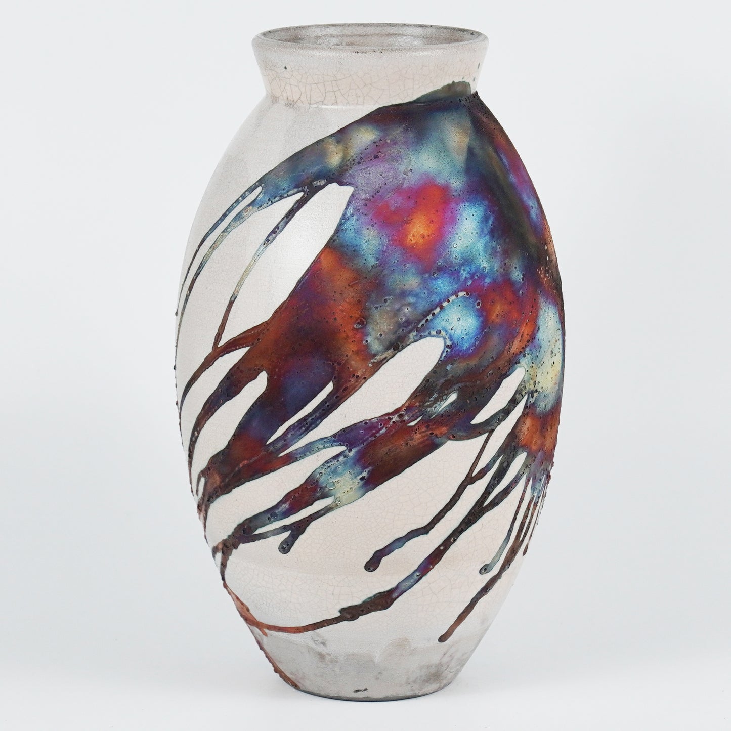 Pre-Order RAAQUU Large Oval Art Series Ceramic Vase - Raku Pottery