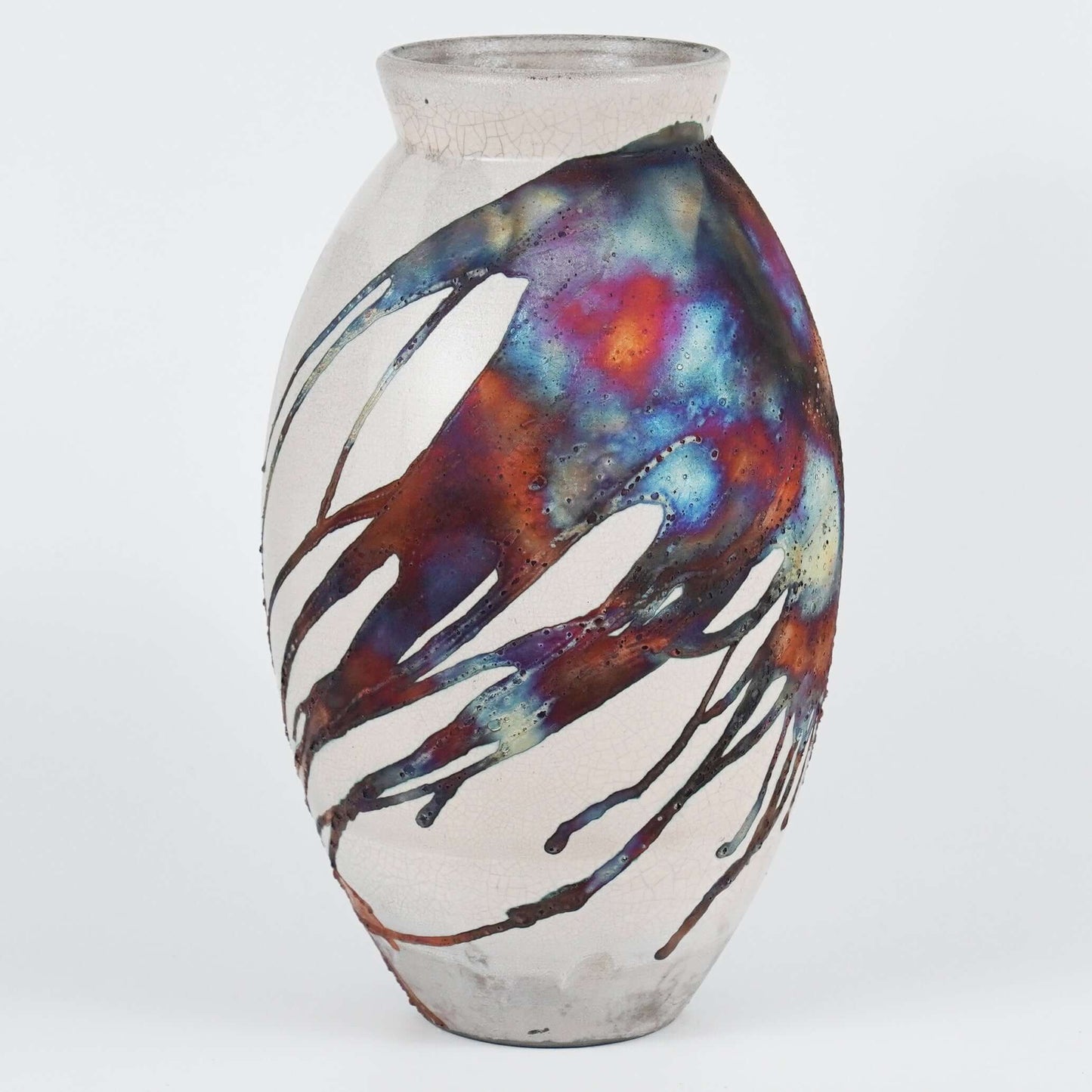 Pre-Order RAAQUU Large Oval Art Series Ceramic Vase - Raku Pottery