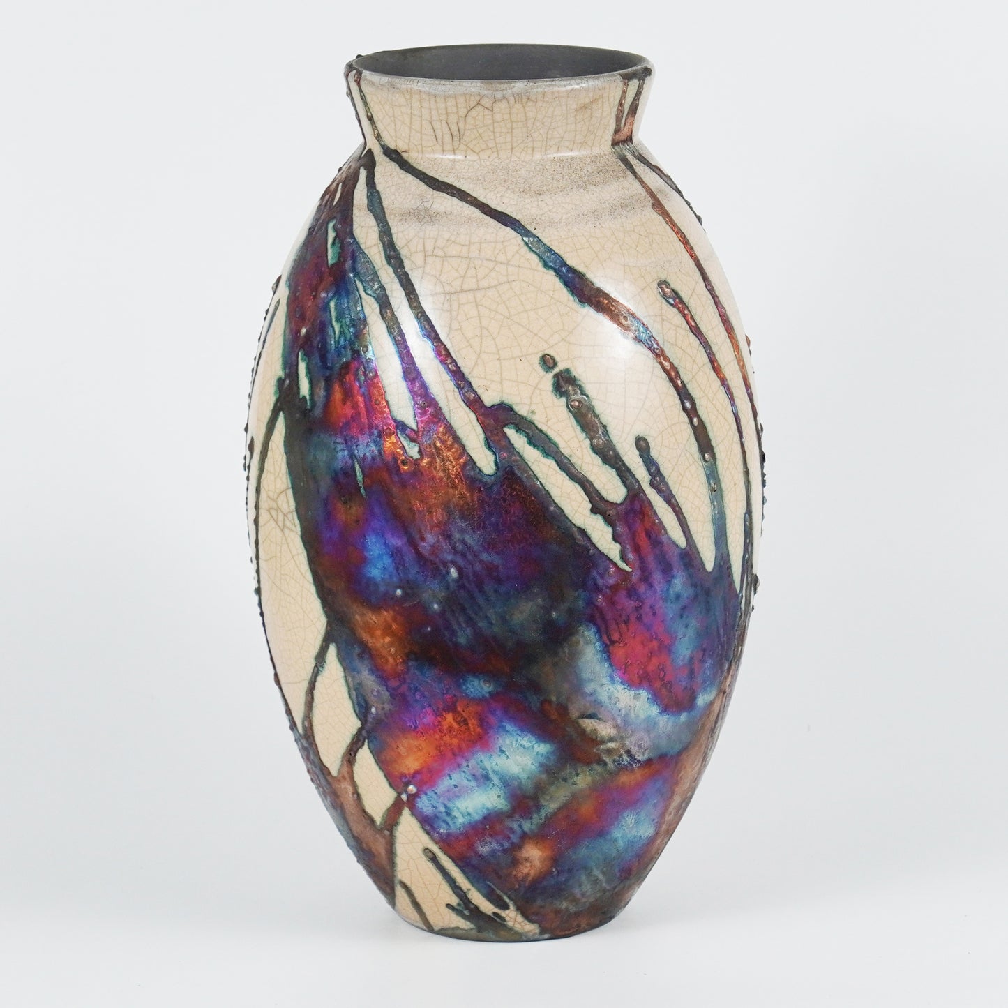 Pre-Order RAAQUU Large Oval Art Series Ceramic Vase - Raku Pottery