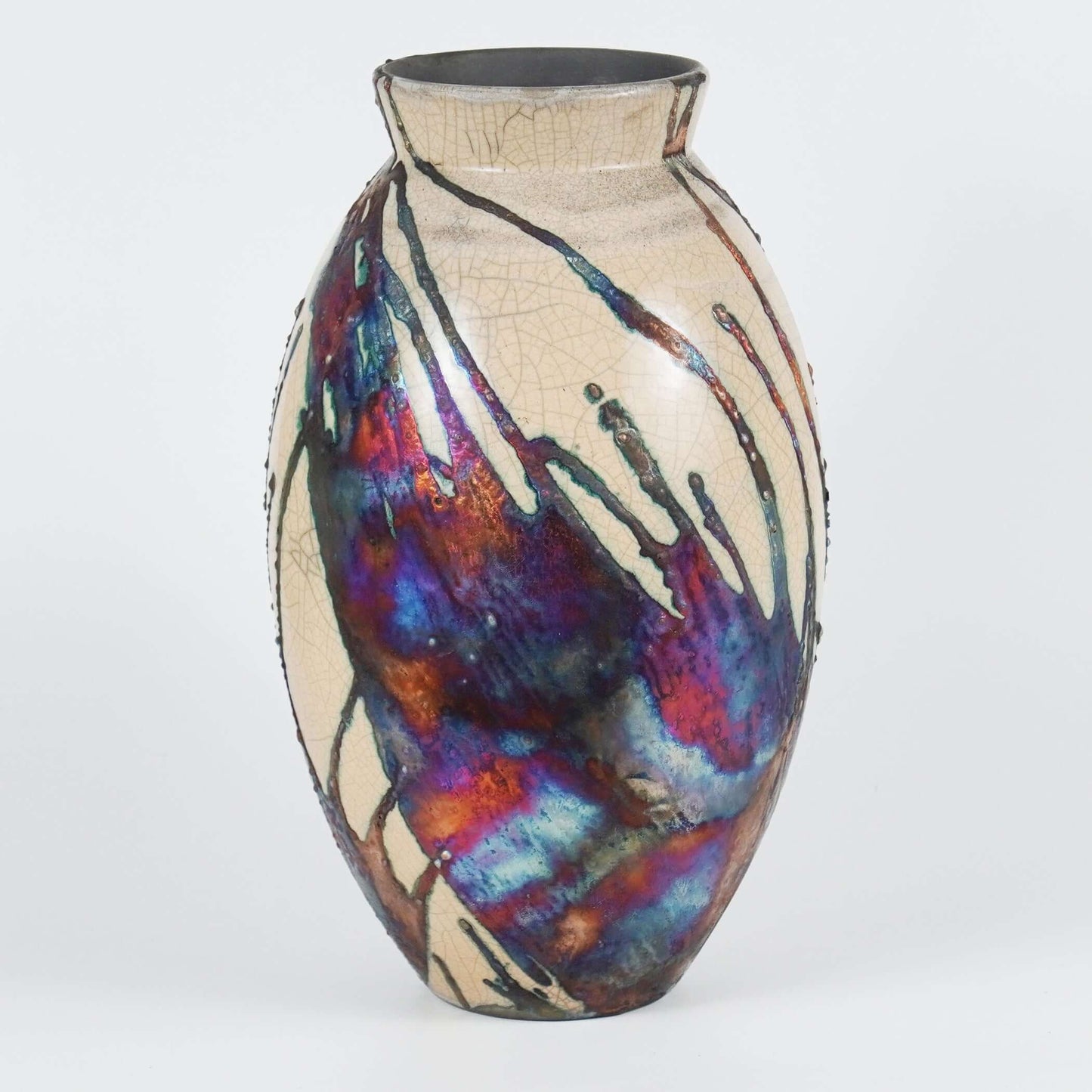 Pre-Order RAAQUU Large Oval Art Series Ceramic Vase - Raku Pottery