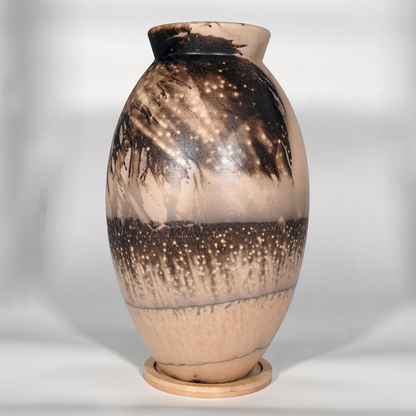 Pre-Order RAAQUU Large Oval Art Series Ceramic Vase - Raku Pottery