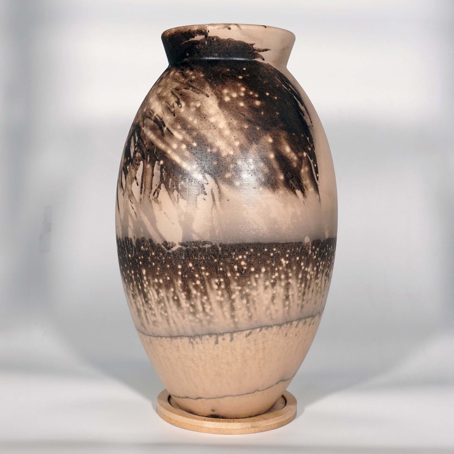 Pre-Order RAAQUU Large Oval Art Series Ceramic Vase - Raku Pottery