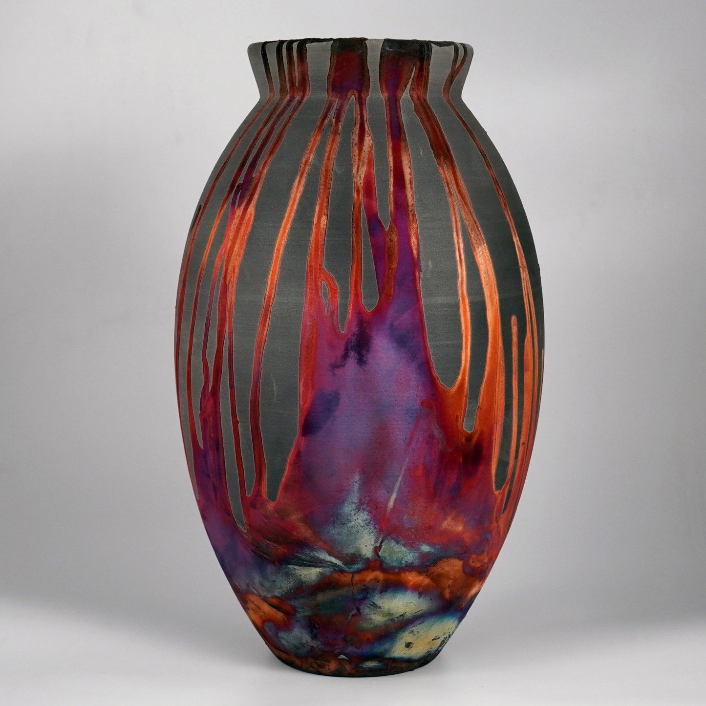 Pre-Order RAAQUU Large Oval Art Series Ceramic Vase - Raku Pottery