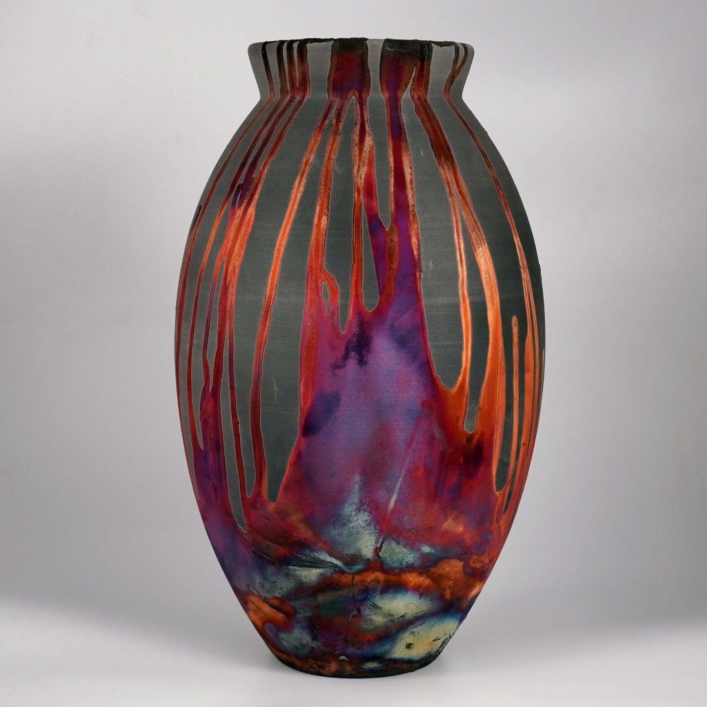Pre-Order RAAQUU Large Oval Art Series Ceramic Vase - Raku Pottery