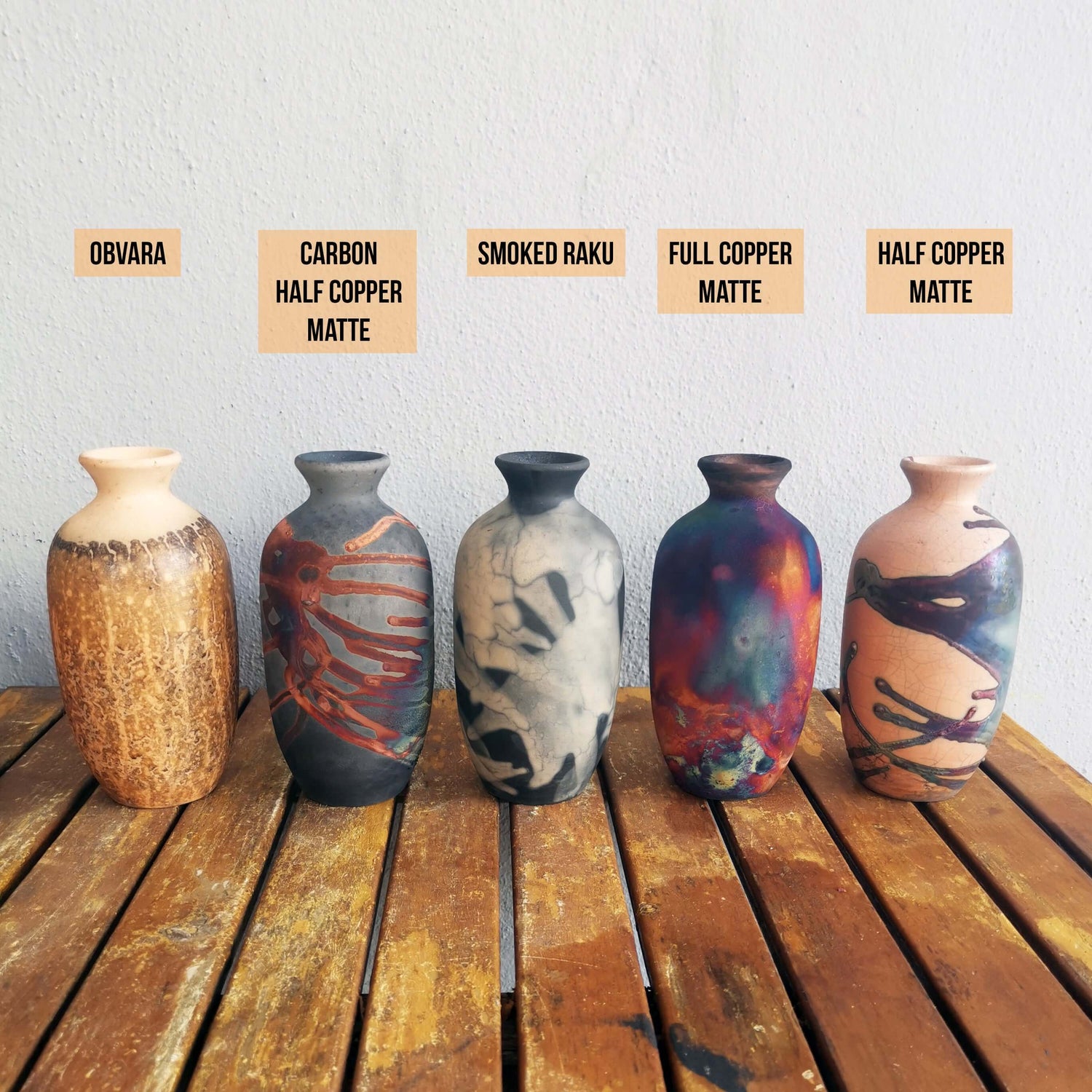 Raku pottery vase ceramic home decor