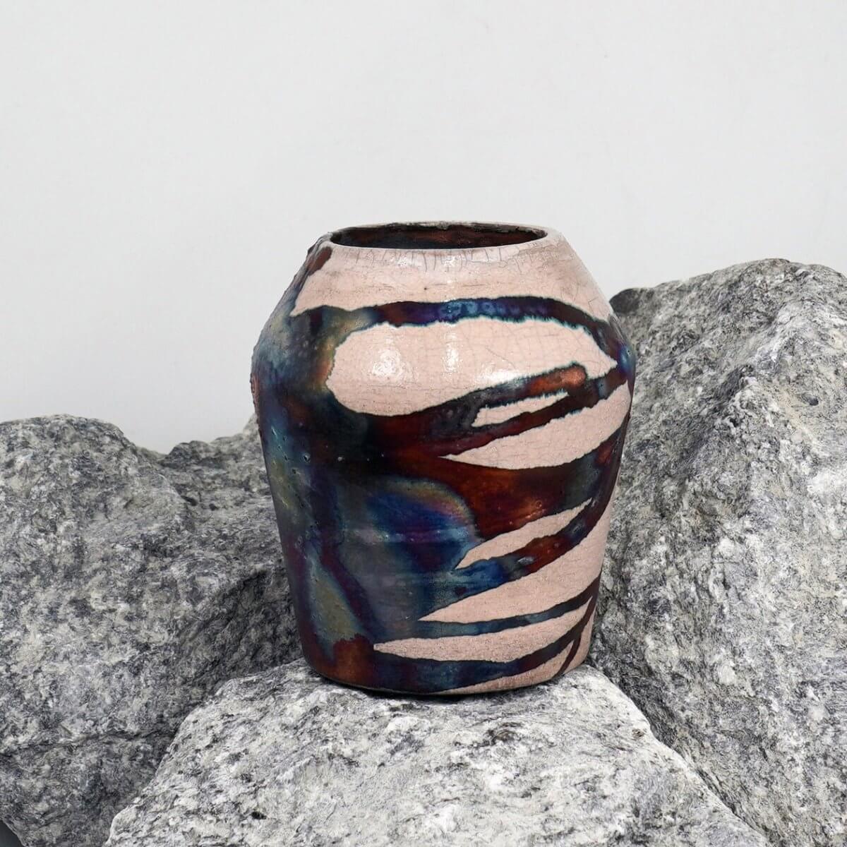 Hoseki Ceramic Raku Pottery Vase - RAAQUU