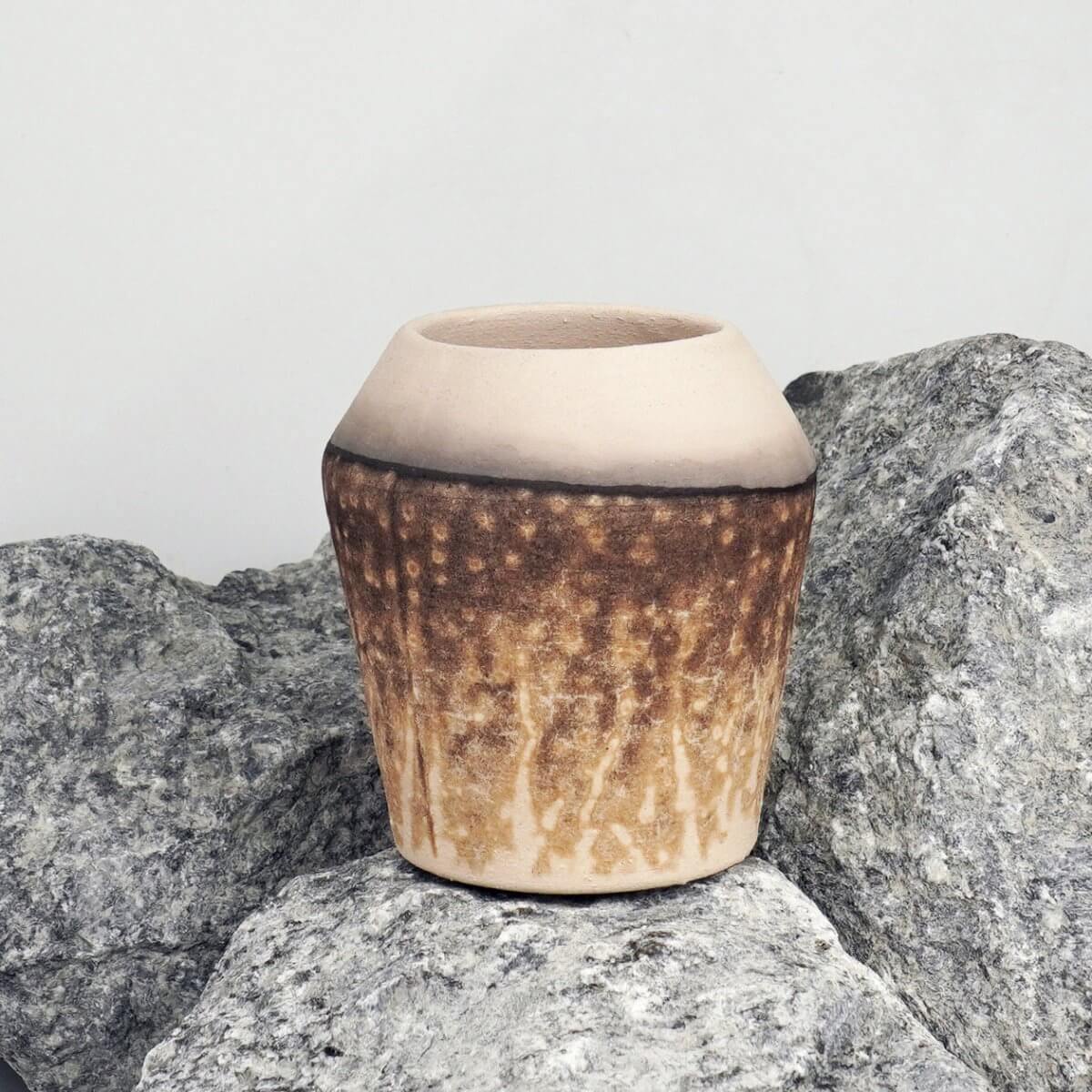 Hoseki Ceramic Raku Pottery Vase - RAAQUU