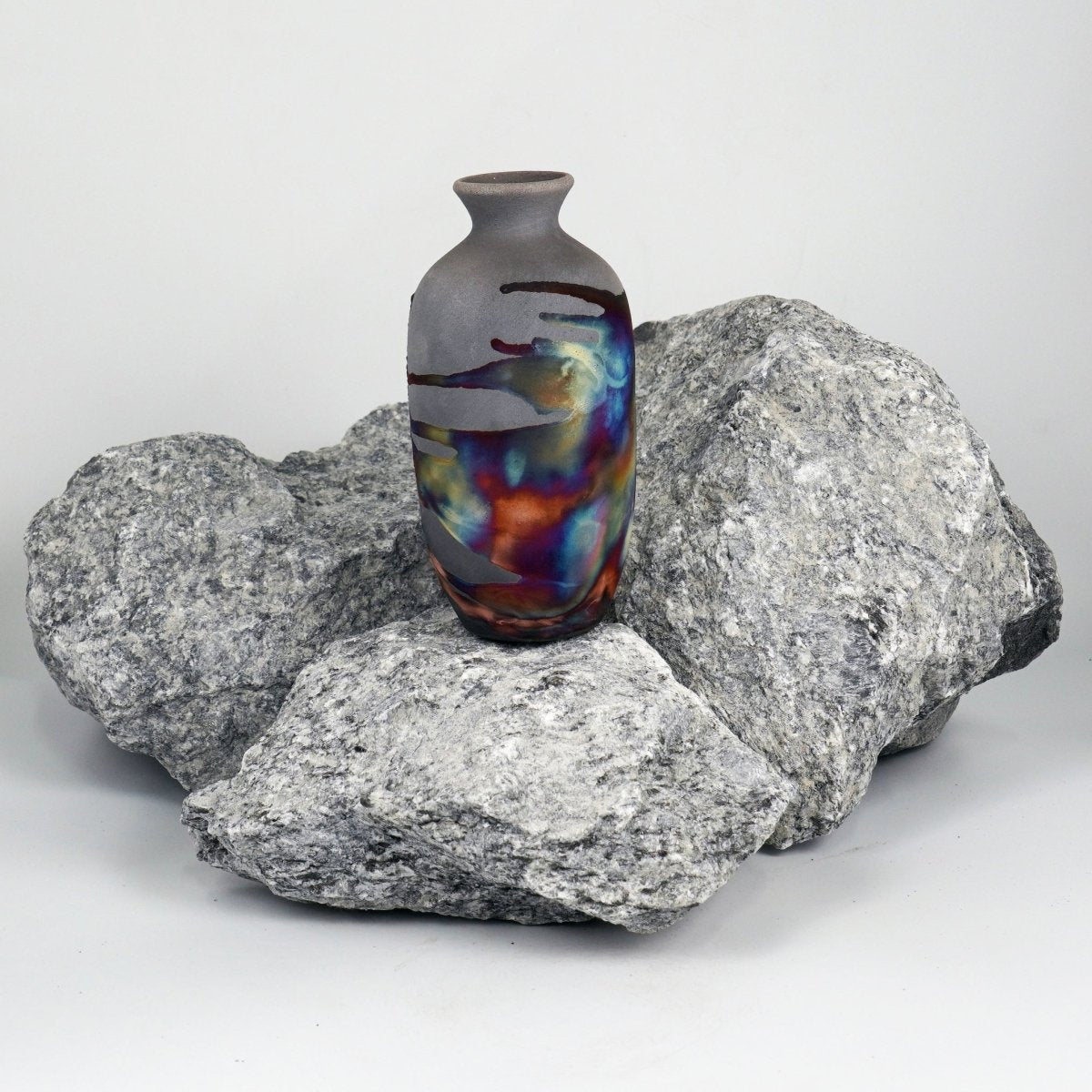 Koban Ceramic Raku Pottery Vase with Water Tube - RAAQUU