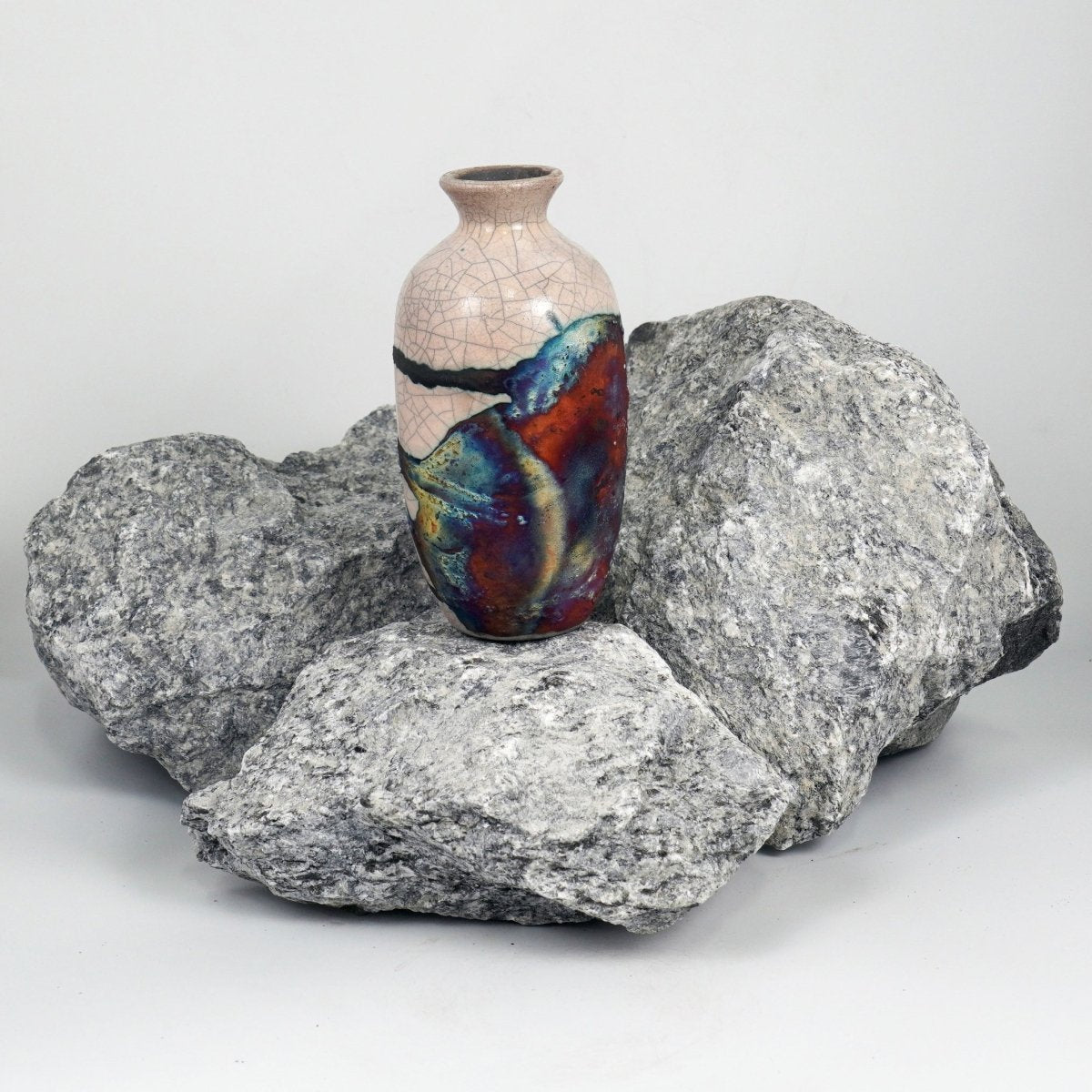 Koban Ceramic Raku Pottery Vase with Water Tube - RAAQUU