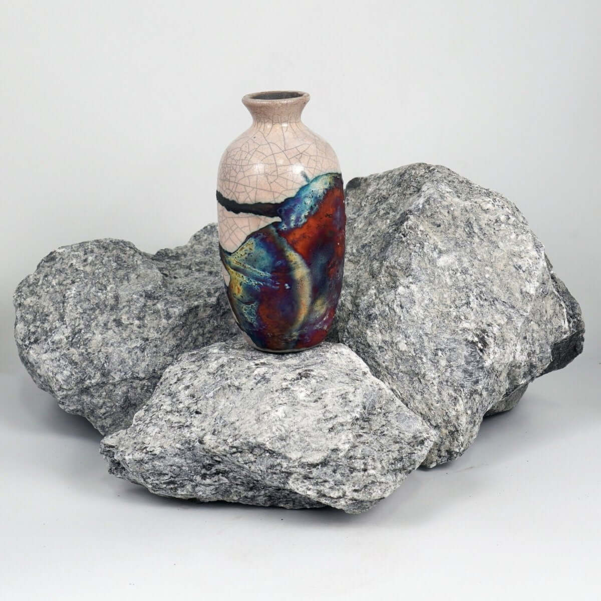 Koban Ceramic Raku Pottery Vase with Water Tube - RAAQUU