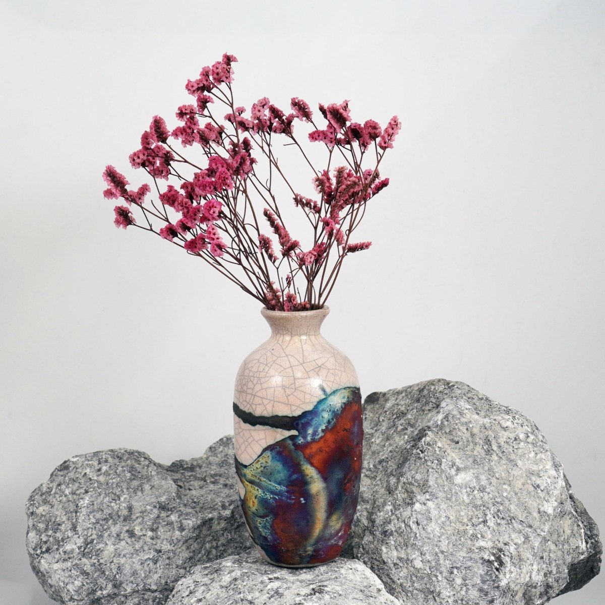 Koban Ceramic Raku Pottery Vase with Water Tube - RAAQUU