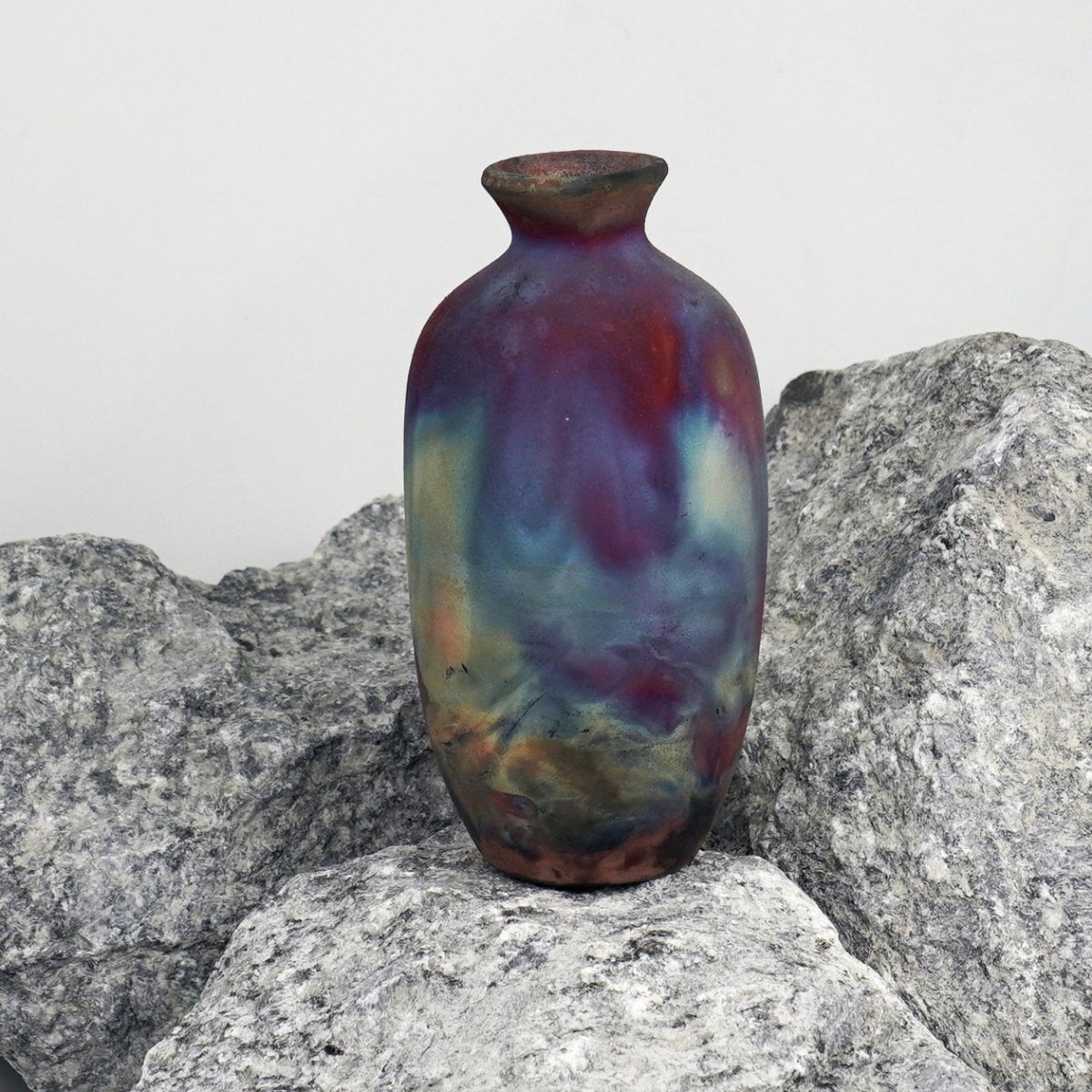 Koban Ceramic Raku Pottery Vase with Water Tube - RAAQUU