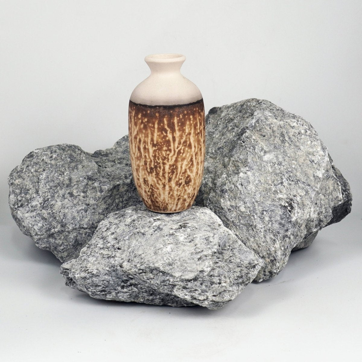 Koban Ceramic Raku Pottery Vase with Water Tube - RAAQUU