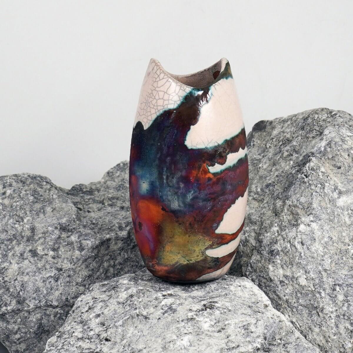 Koi Ceramic Raku Pottery Vase - RAAQUU