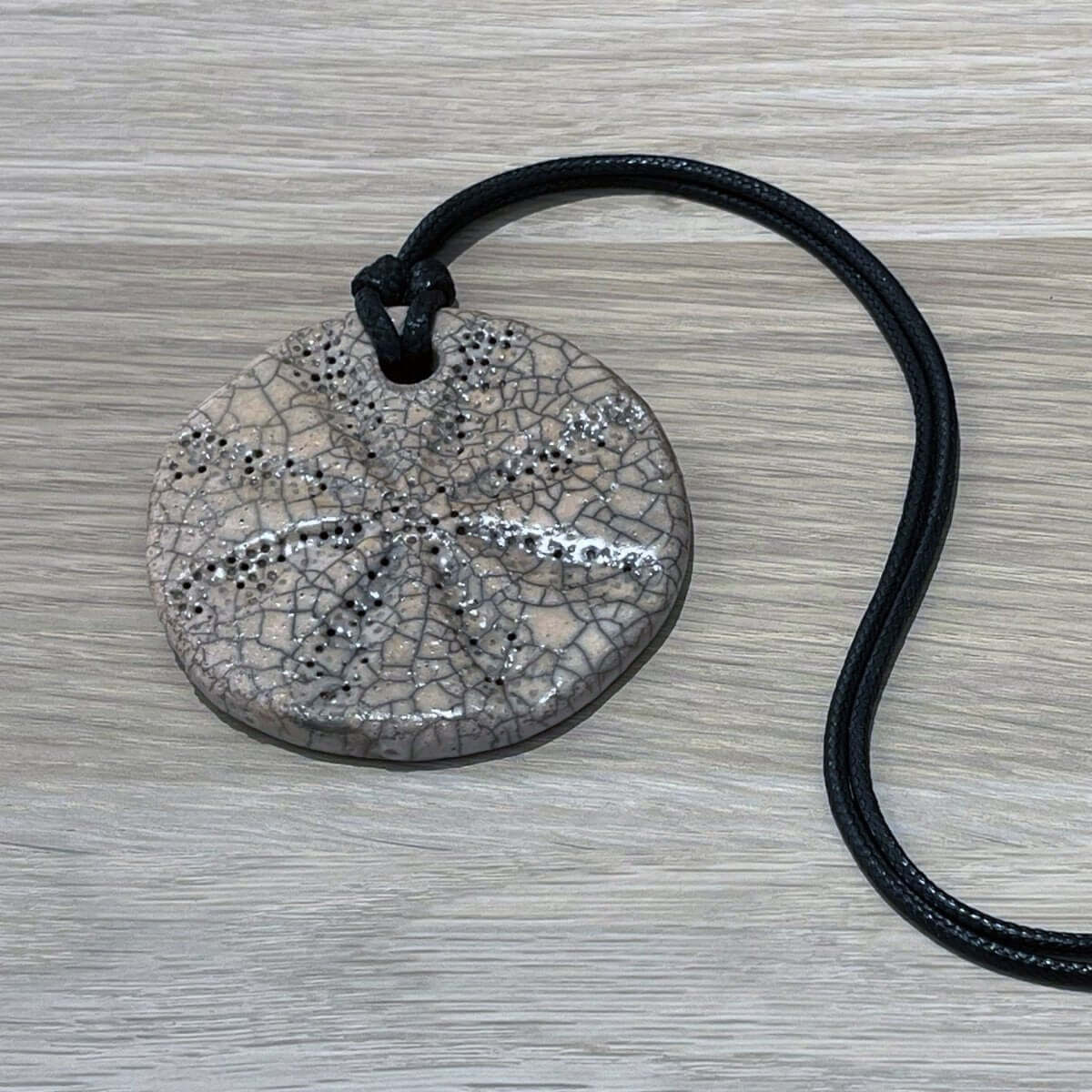 Kubi L001 Flower Raku Pendant Necklace - Handmade gift for her - RAAQUU