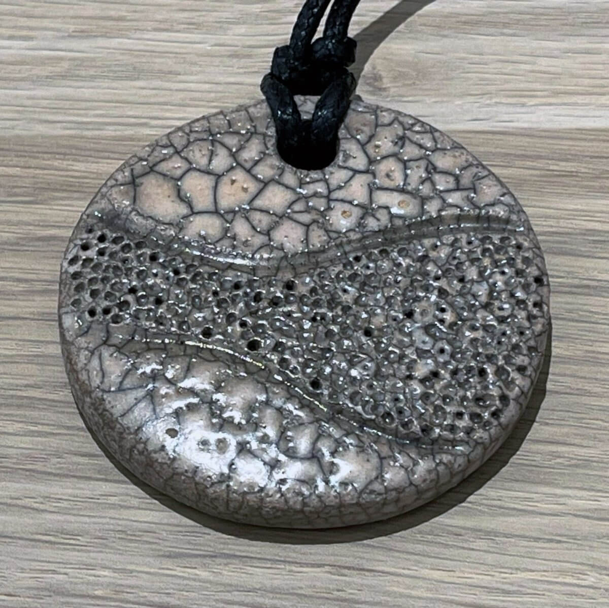 Kubi L002 Dimple Raku Pendant Necklace - Handmade gift for her - RAAQUU