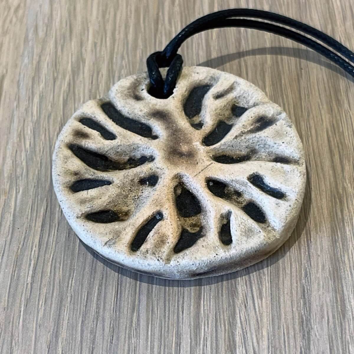 Kubi L005 Wave Raku Pendant Necklace - Handmade gift for her - RAAQUU