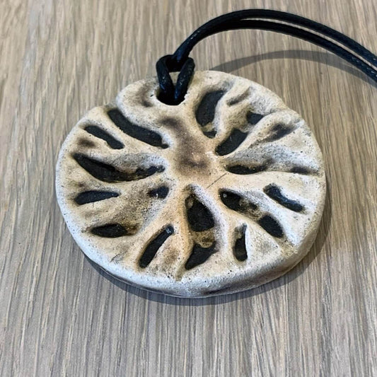 Kubi L005 Wave Raku Pendant Necklace - Handmade gift for her - RAAQUU