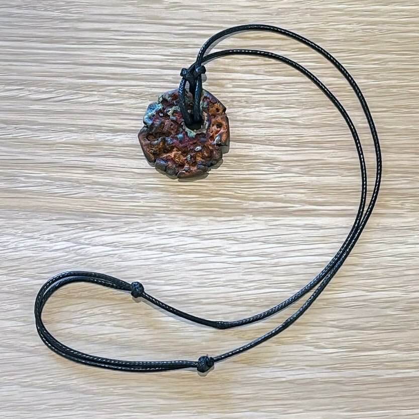 Kubi L006 Sun Raku Pendant Necklace - Handmade gift for her - RAAQUU