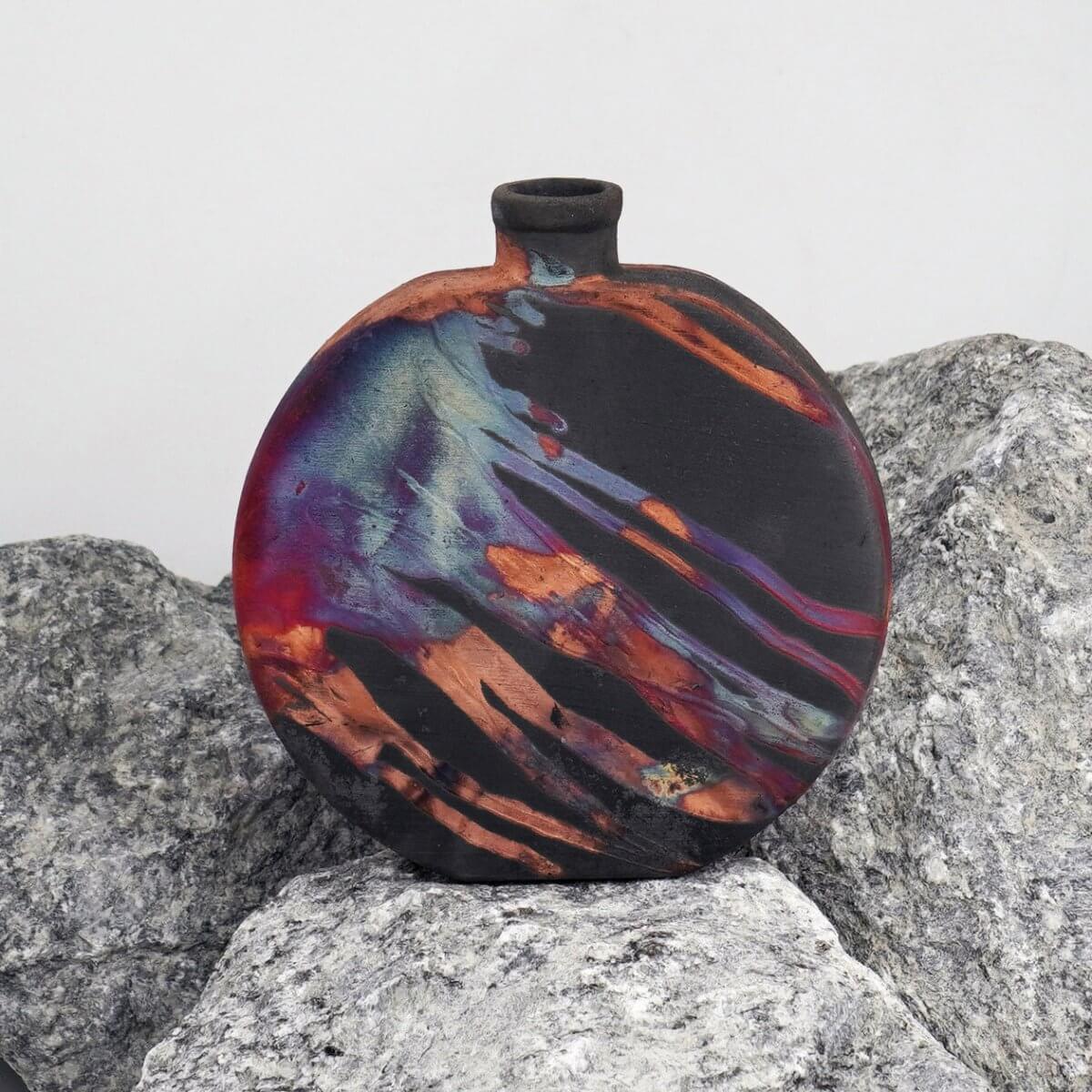 Kumo Ceramic Raku Pottery Vase - RAAQUU