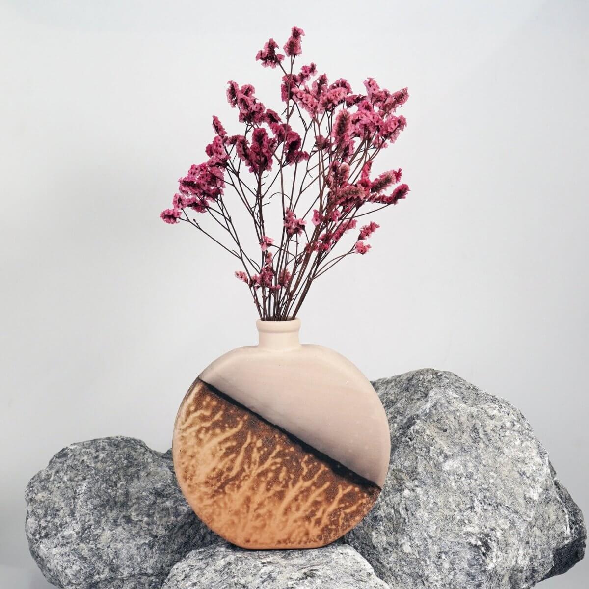 Kumo Ceramic Raku Pottery Vase - RAAQUU
