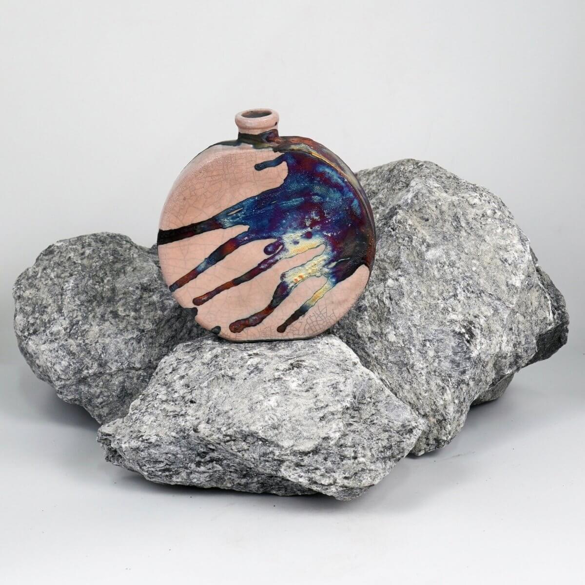 Kumo Ceramic Raku Pottery Vase - RAAQUU