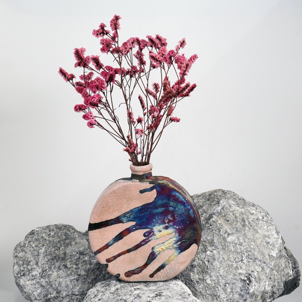 Kumo Ceramic Raku Pottery Vase - RAAQUU