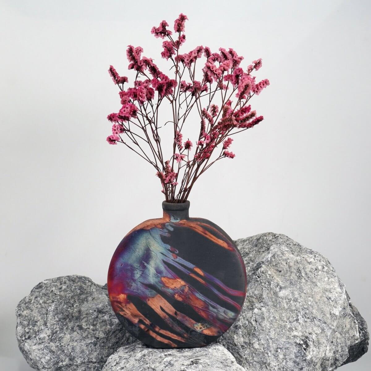 Kumo Ceramic Raku Pottery Vase - RAAQUU