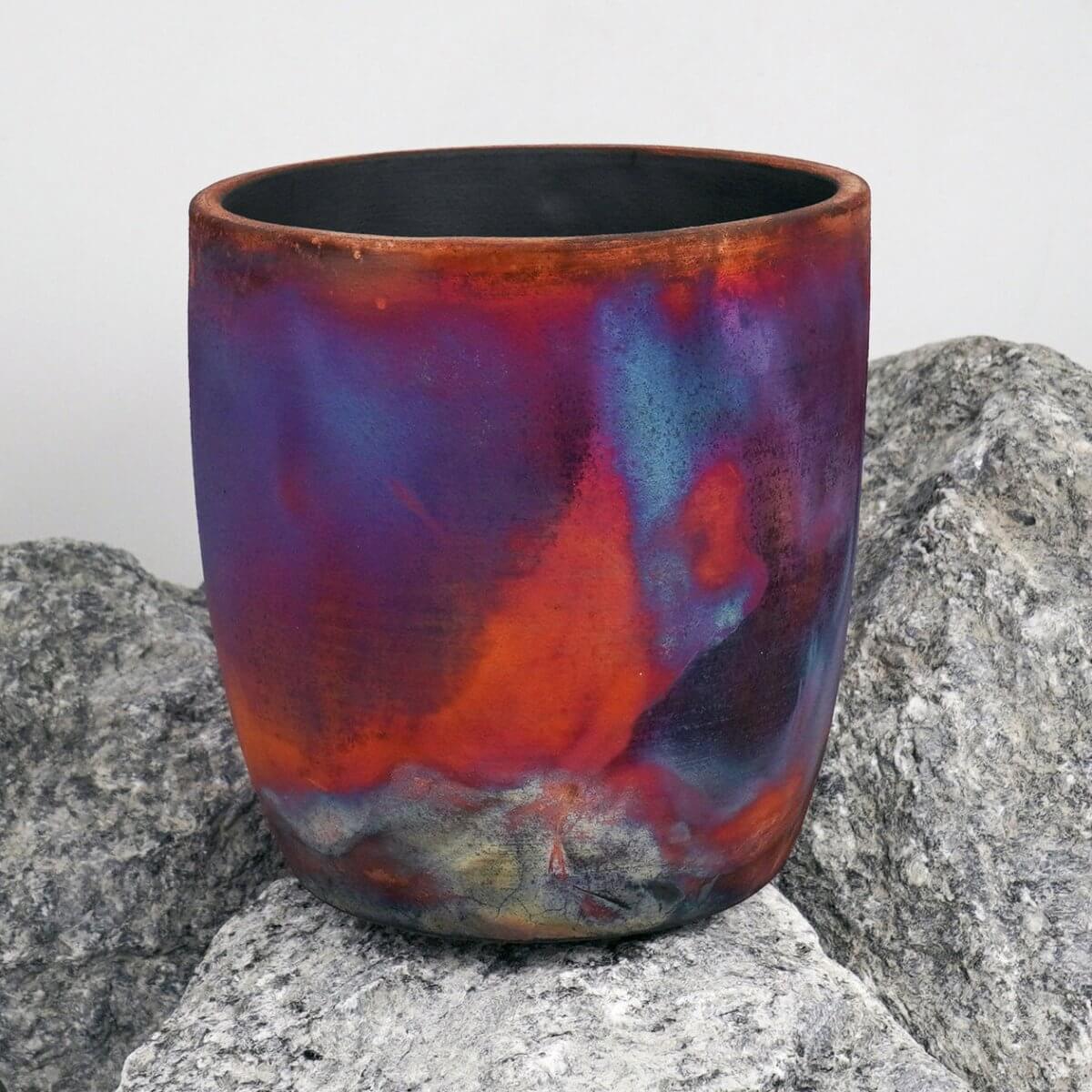raku plant pot Seicho - Ceramic Raku planter pot for Indoor plants