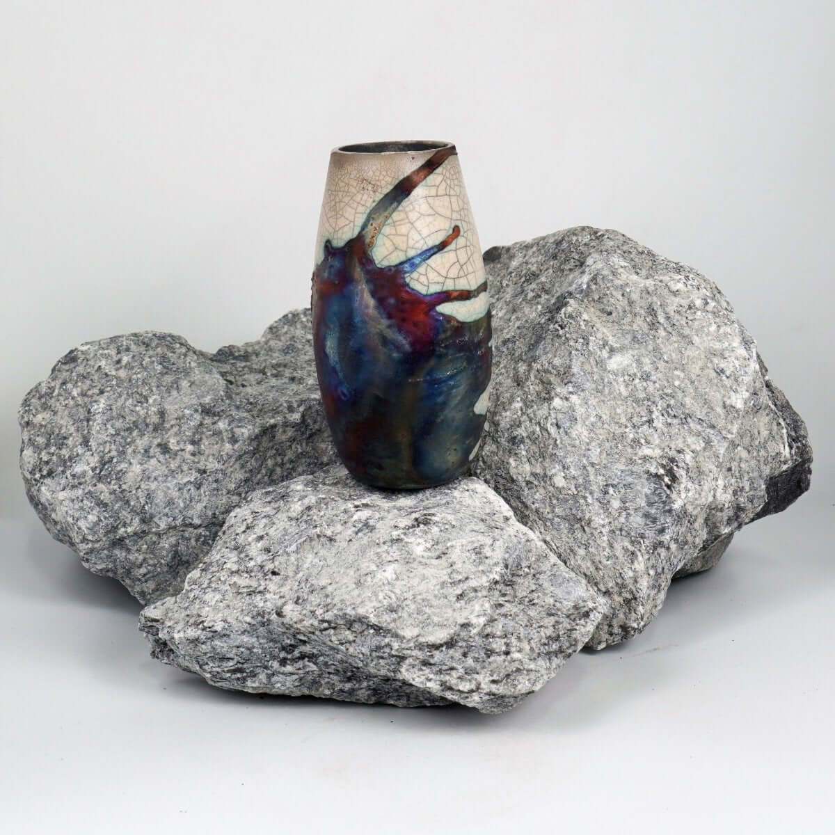 Tsuri Ceramic Raku Pottery Vase - RAAQUU