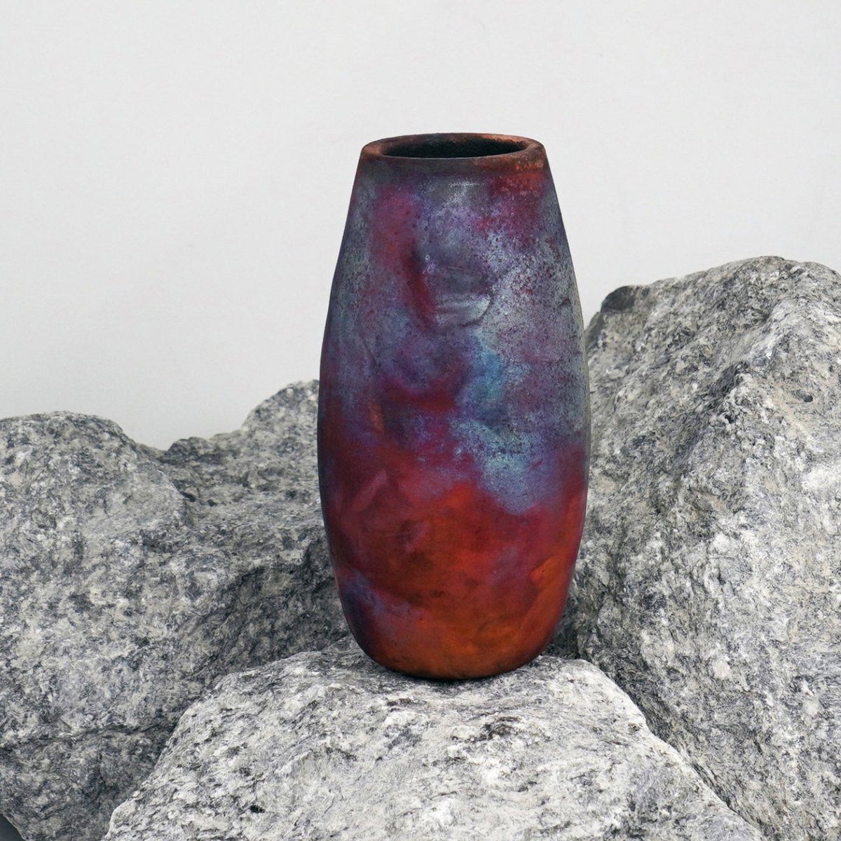 Tsuri Ceramic Raku Pottery Vase - RAAQUU