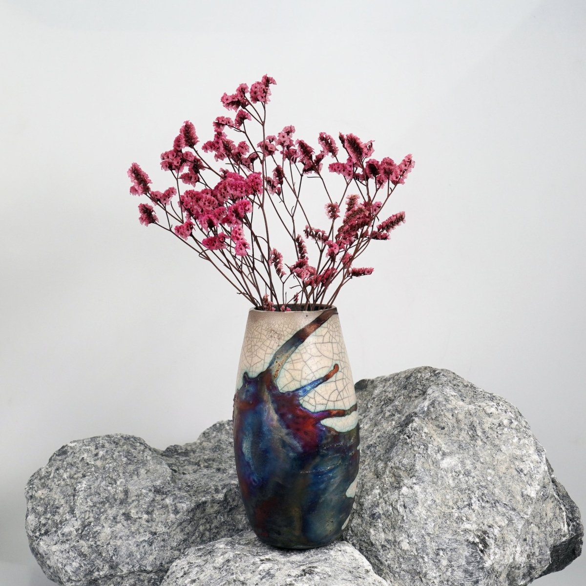 Tsuri Ceramic Raku Pottery Vase - RAAQUU