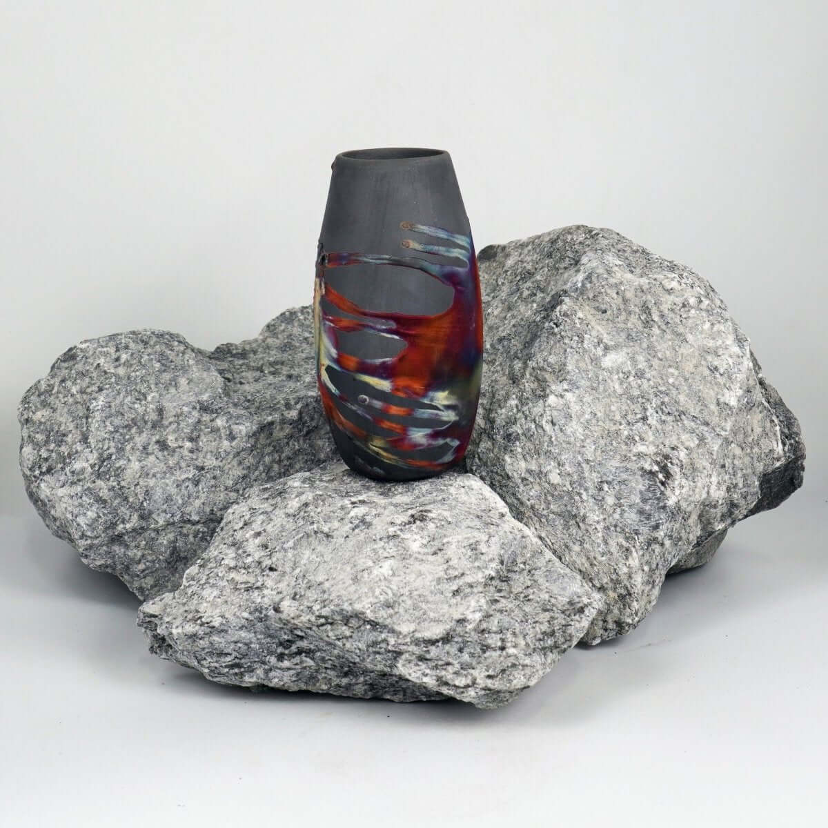 Tsuri Ceramic Raku Pottery Vase - RAAQUU