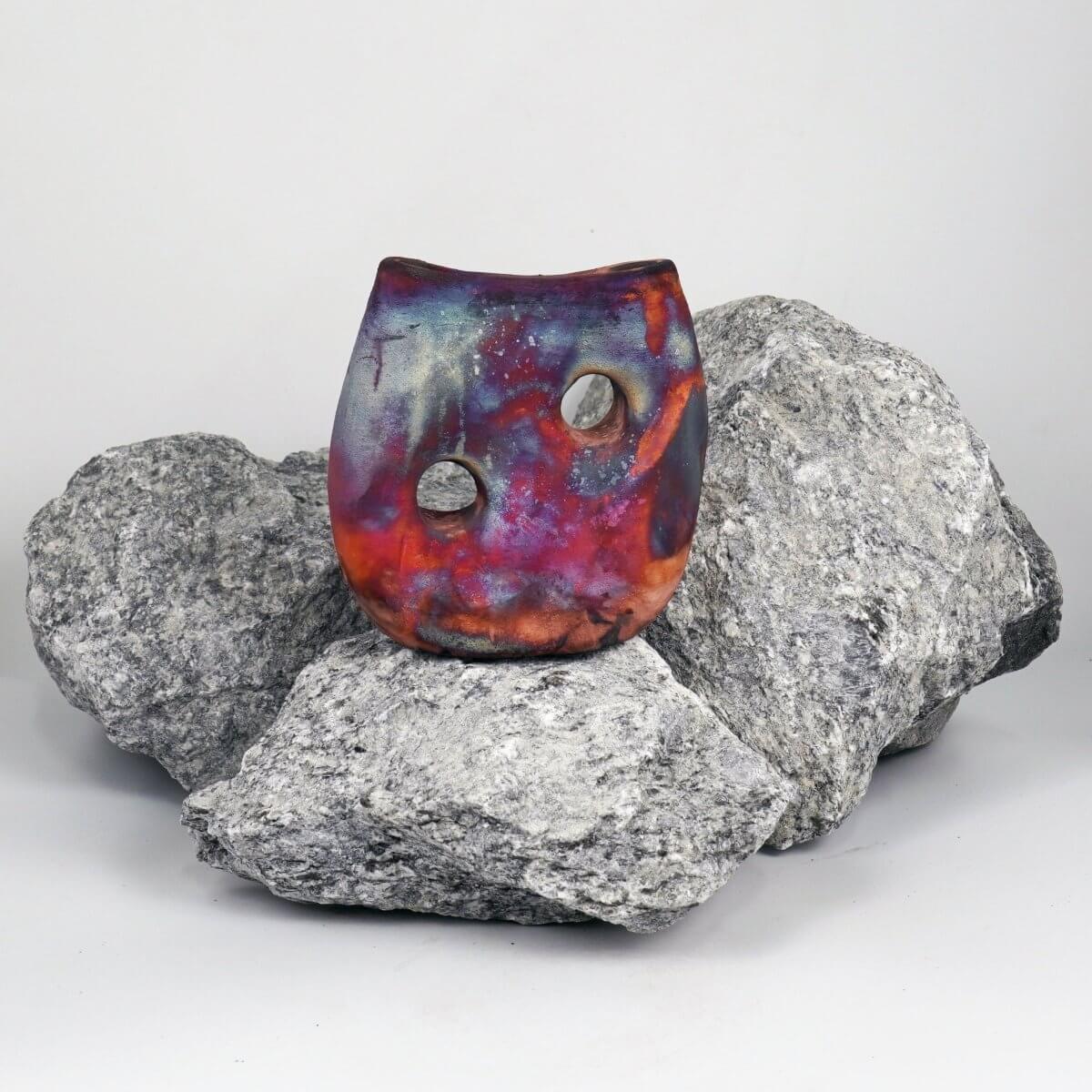 Umi Ceramic Raku Pottery Vase - RAAQUU