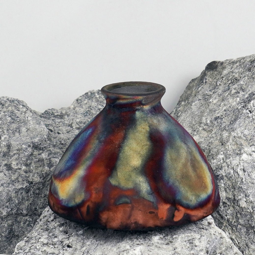 Yama Ceramic Raku Pottery Vase - RAAQUU