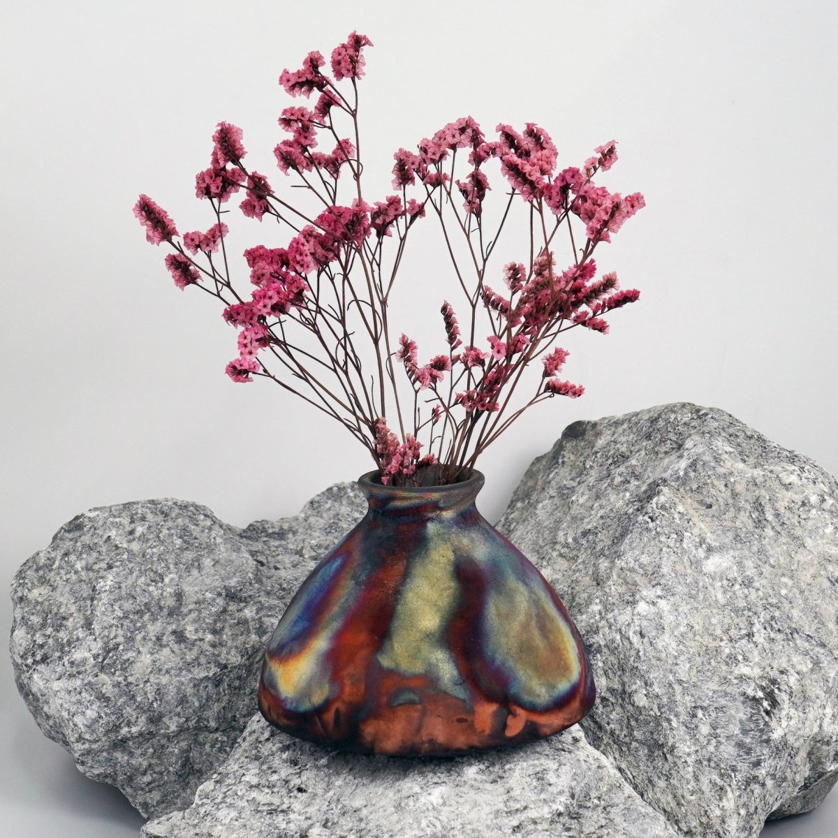 Yama Ceramic Raku Pottery Vase - RAAQUU