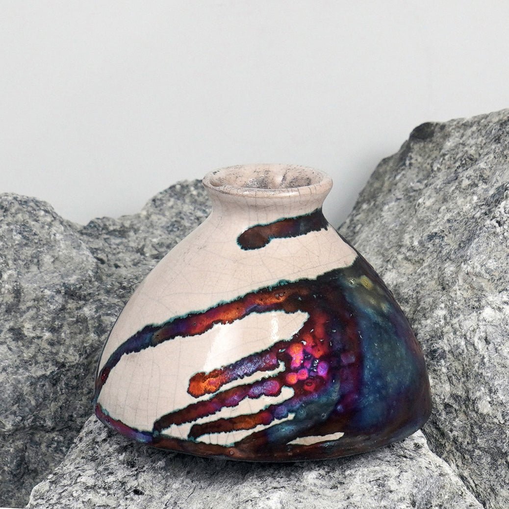 Yama Ceramic Raku Pottery Vase - RAAQUU