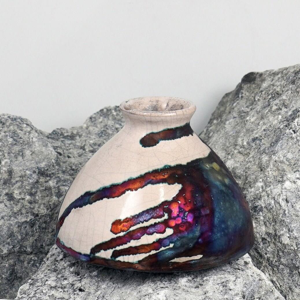 Yama Ceramic Raku Pottery Vase - RAAQUU