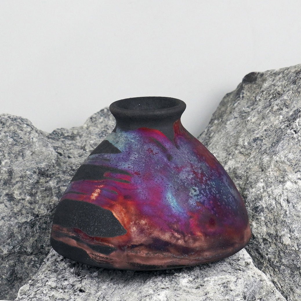 Yama Ceramic Raku Pottery Vase - RAAQUU
