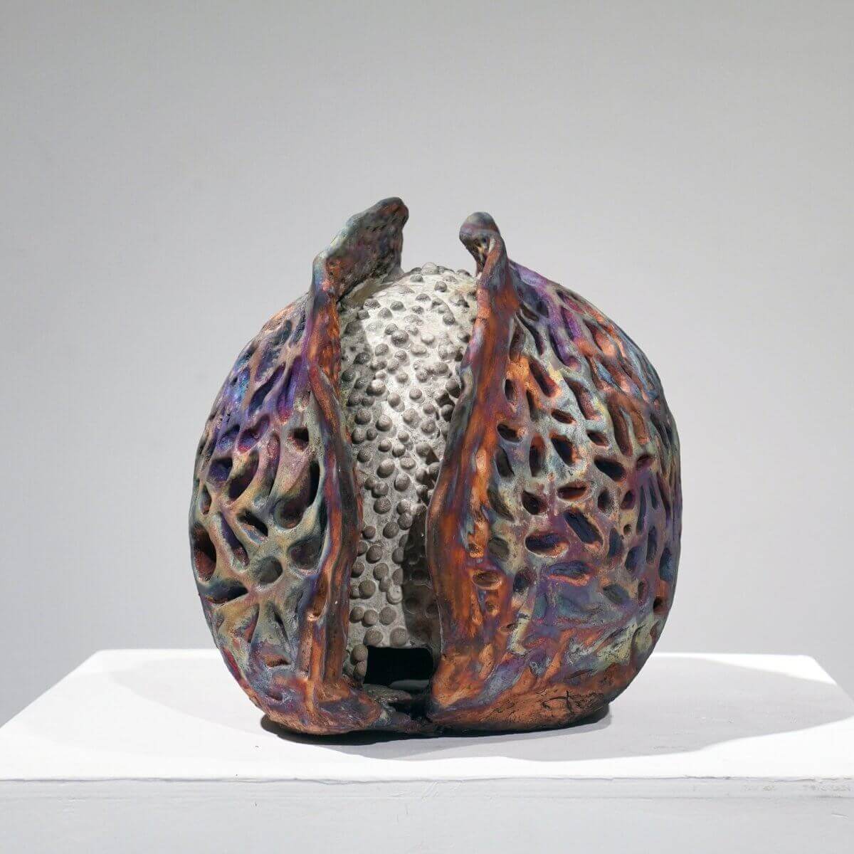 Emotion - life magnified collection raku ceramic pottery sculpture by Adil Ghani - RAAQUU