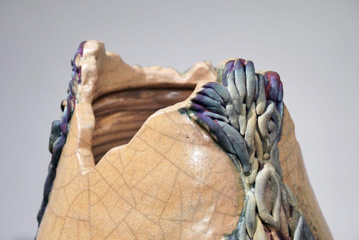 Human - life magnified collection raku ceramic pottery sculpture by Adil Ghani - RAAQUU