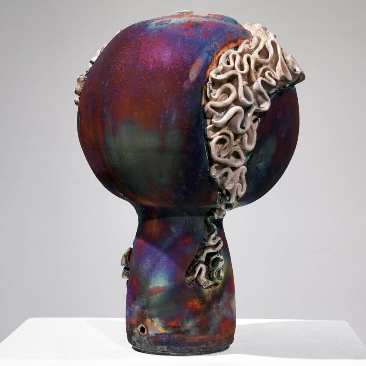 Mother - life magnified collection raku ceramic pottery sculpture by Adil Ghani - RAAQUU