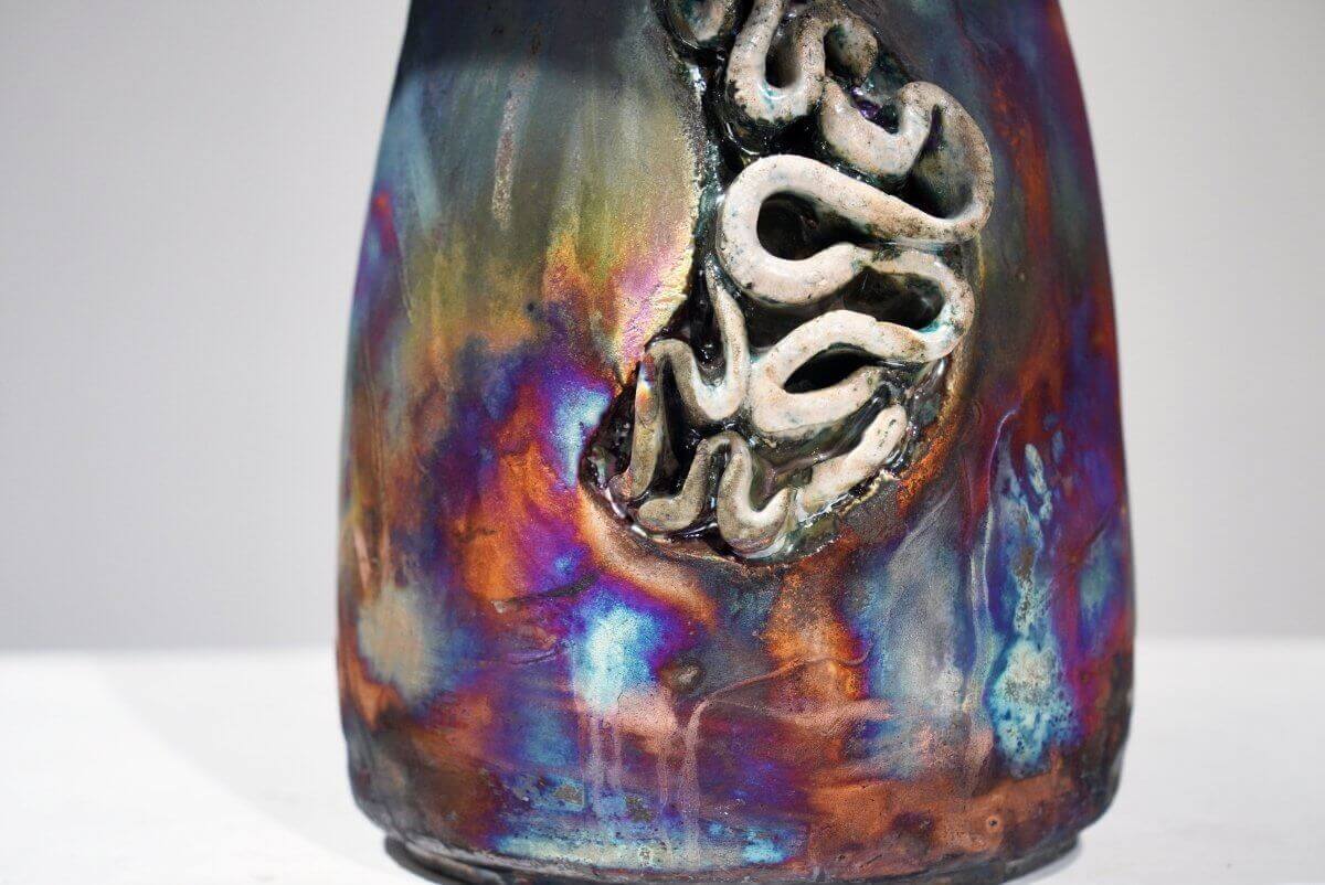 Mother - life magnified collection raku ceramic pottery sculpture by Adil Ghani - RAAQUU