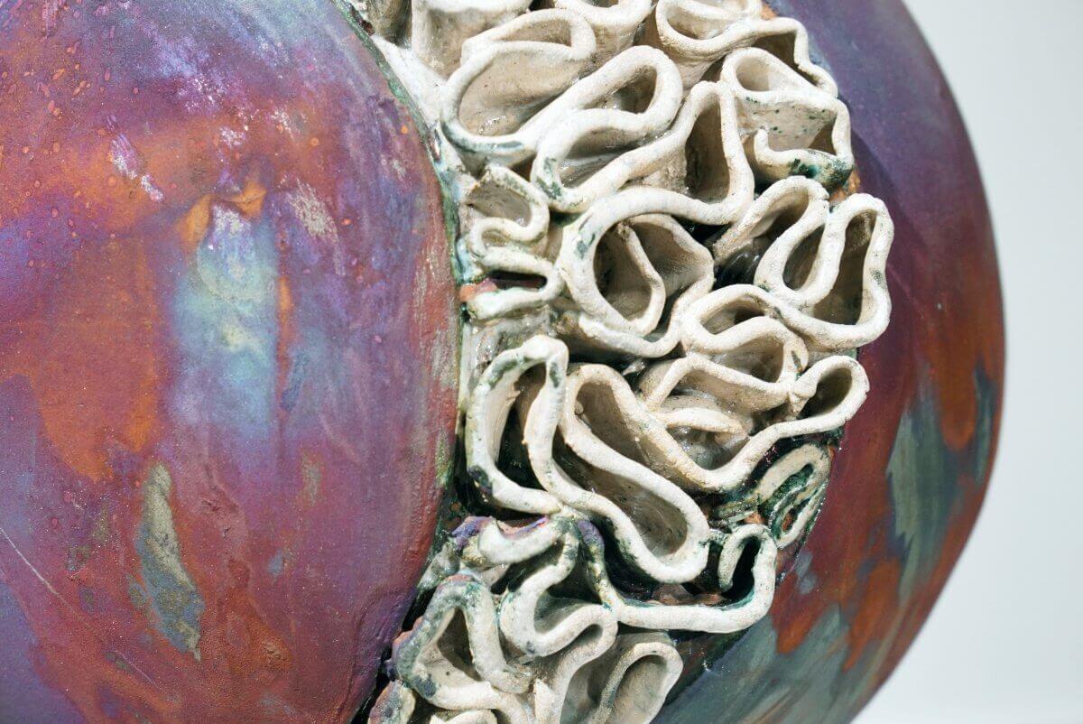 Mother - life magnified collection raku ceramic pottery sculpture by Adil Ghani - RAAQUU