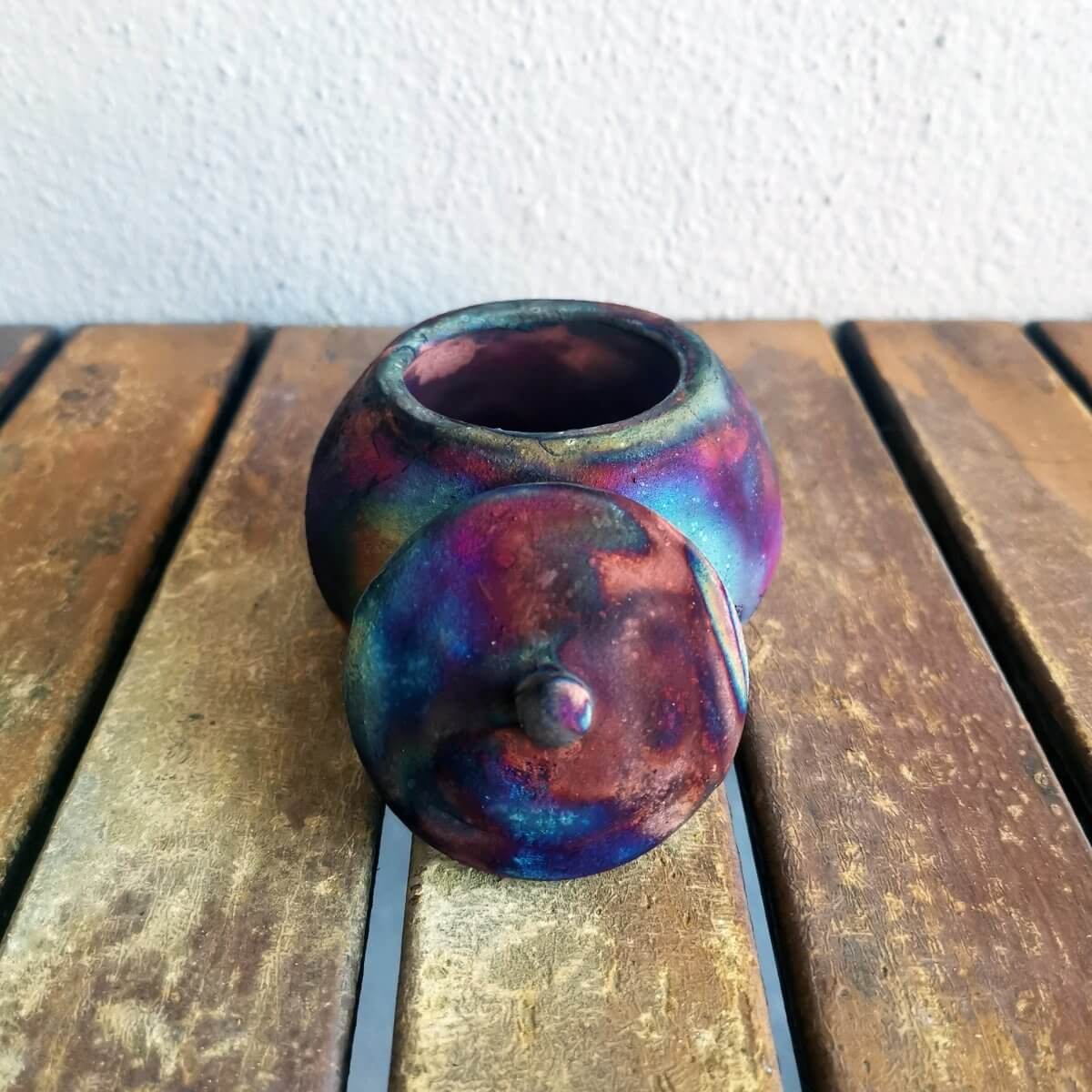 RAAQUU AI Mini Raku Pottery Urn for Remains - 3.4 oz capacity for child, pet, dog, cat Unique Handmade ceramic pottery raku vases, urns, and home decor, sculptures, wall decor, gifts by Adil Ghani