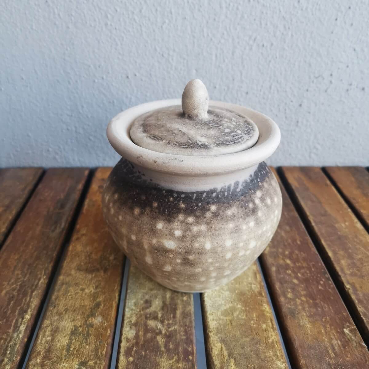 RAAQUU HEIWA Pottery Urn for Remains - 18.6 oz capacity for child, pet, dog, cat Unique Handmade ceramic pottery raku vases, urns, and home decor, sculptures, wall decor, gifts by Adil Ghani