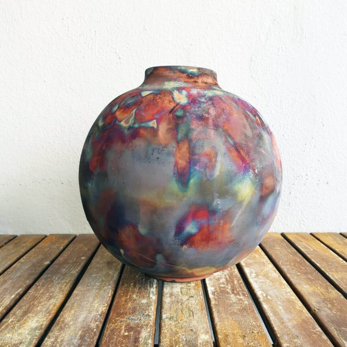 Raku pottery vase ceramic home decor